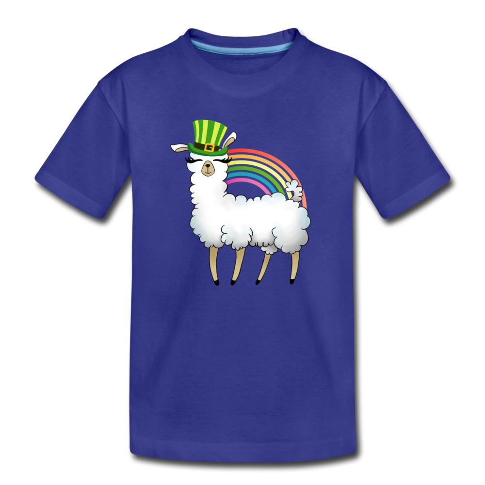 Llama Leprechaun Rainbow Kids' Premium T-Shirt - royal blue