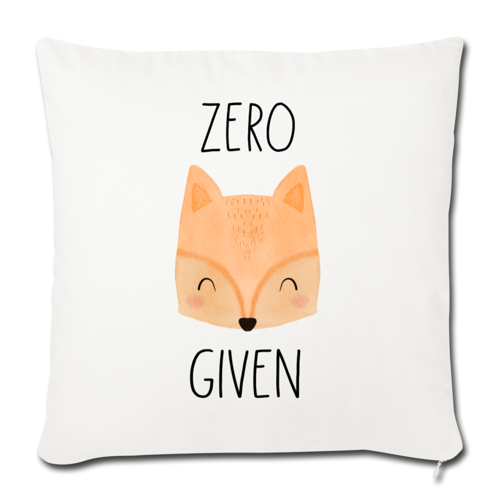 Zero Fox Given Throw Pillow Cover 18” x 18” - natural white