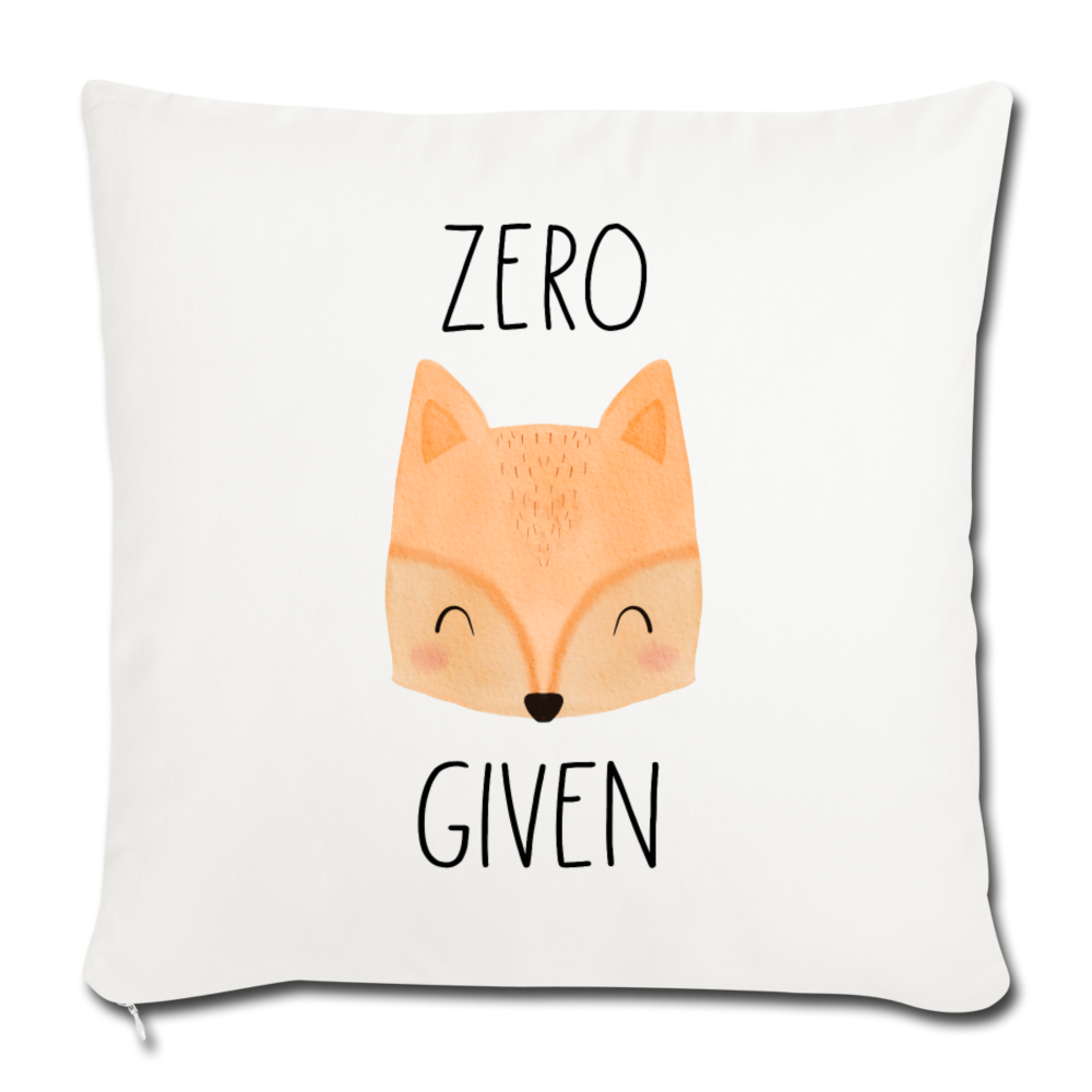 Zero Fox Given Throw Pillow Cover 18” x 18” - natural white