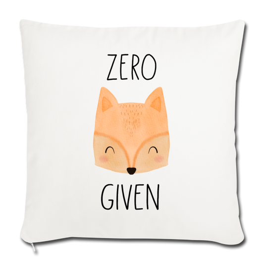 Zero Fox Given Throw Pillow Cover 18” x 18” - natural white
