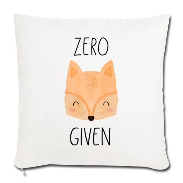 Zero Fox Given Throw Pillow Cover 18” x 18” - natural white