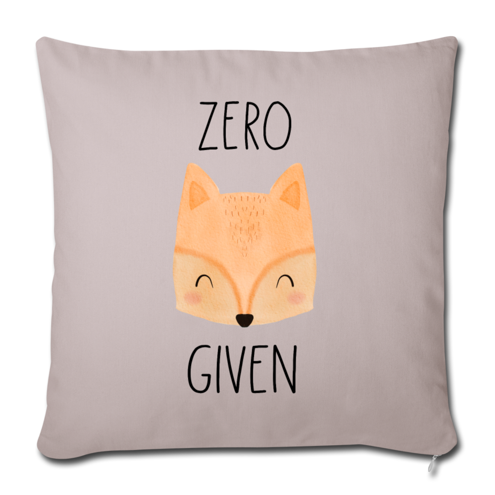 Zero Fox Given Throw Pillow Cover 18” x 18” - light taupe