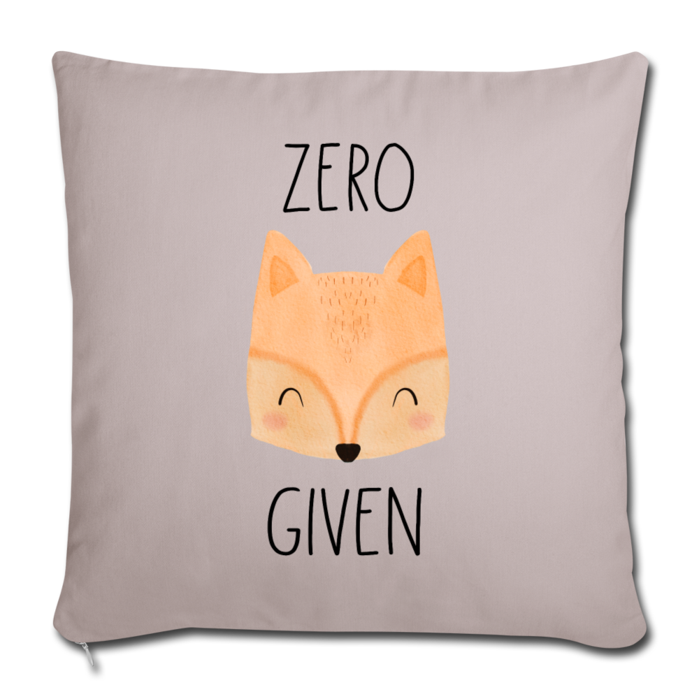 Zero Fox Given Throw Pillow Cover 18” x 18” - light taupe