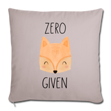 Zero Fox Given Throw Pillow Cover 18” x 18” - light taupe