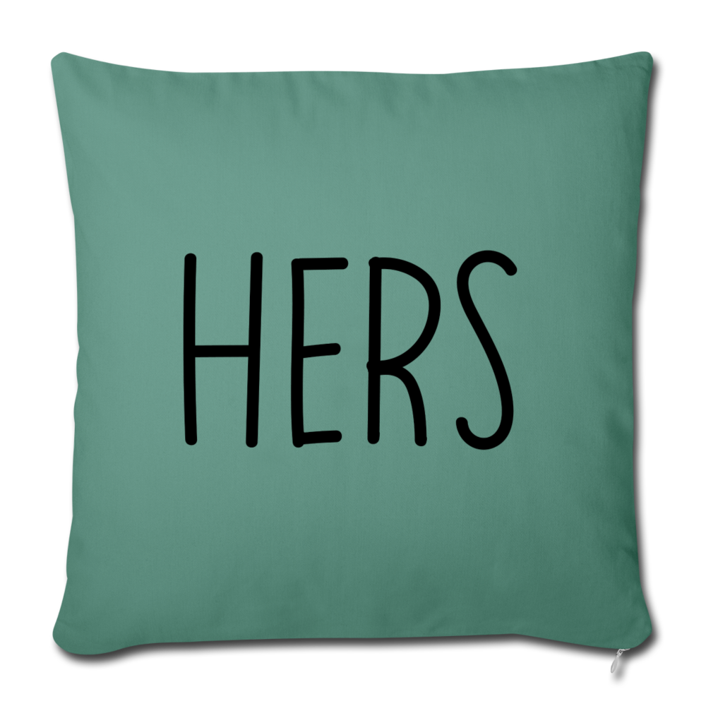 Hers Minimalist Throw Pillow Cover 18” x 18” - cypress green