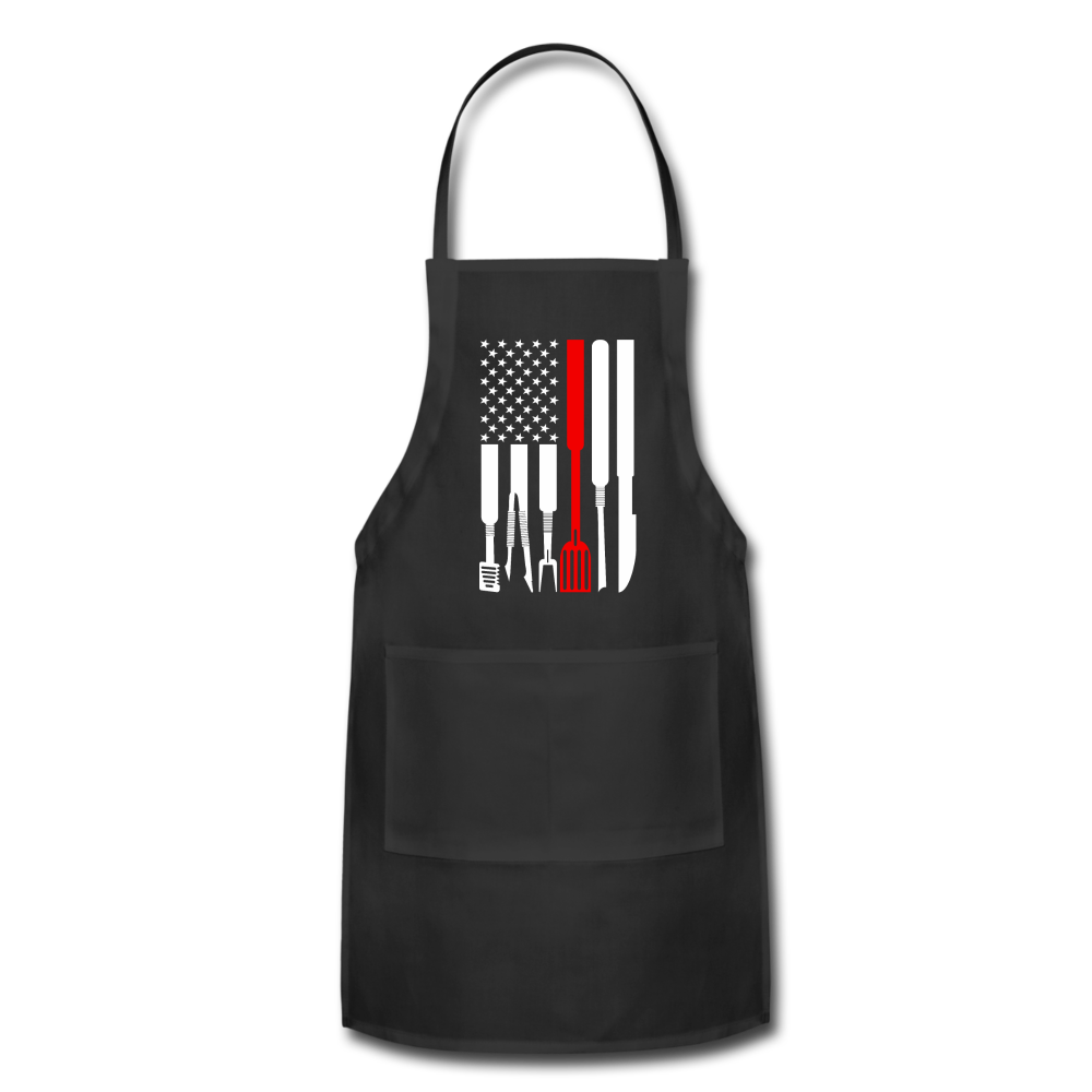 American Flag Grilling Tools Adjustable Apron - black