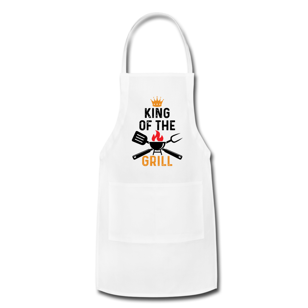 King of the Grill Adjustable Apron with Pockets - white