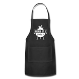 Mind if I Smoke Adjustable Grilling BBQ Apron with Pockets - black