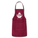 Mind if I Smoke Adjustable Grilling BBQ Apron with Pockets - burgundy