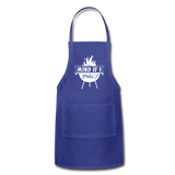 Mind if I Smoke Adjustable Grilling BBQ Apron with Pockets - royal blue