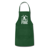 Real Men Play with Fire Adjustable Apron with Pockets for Men - forest green