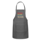 Grandpa the Man the Myth the Legend Adjustable Apron with Pockets for Men - charcoal