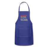 Grandpa the Man the Myth the Legend Adjustable Apron with Pockets for Men - royal blue