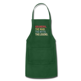 Grandpa the Man the Myth the Legend Adjustable Apron with Pockets for Men - forest green