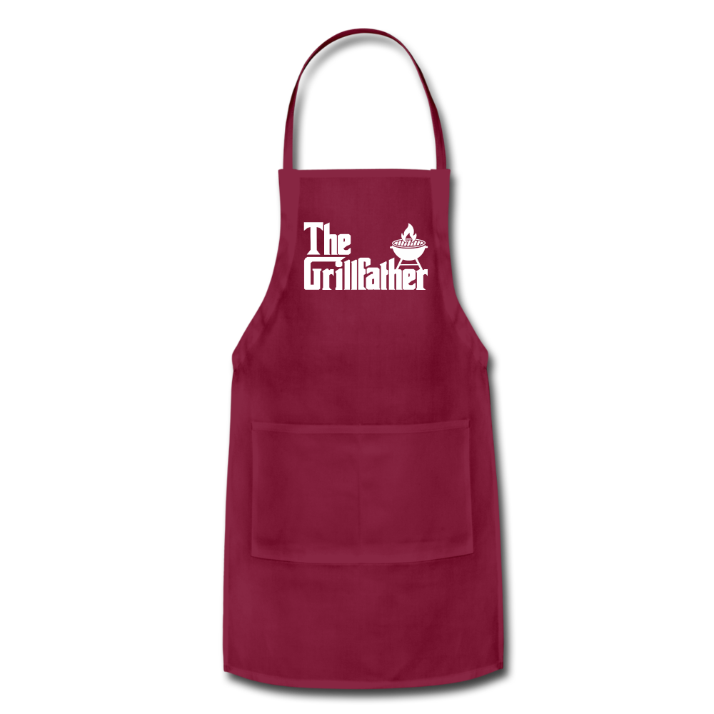 The Grillfather Adjustable Apron with Pockets for Men - burgundy