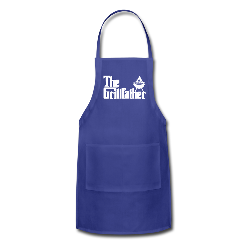The Grillfather Adjustable Apron with Pockets for Men - royal blue