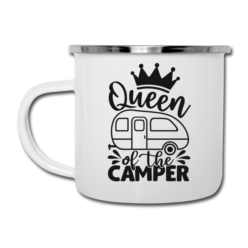 Queen of the Camper Camping Mug - white