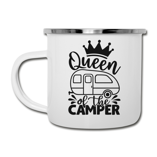 Queen of the Camper Camping Mug - white