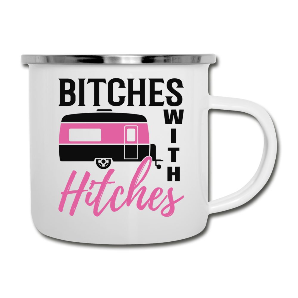 Bitches with Hitches Camping Mug - white