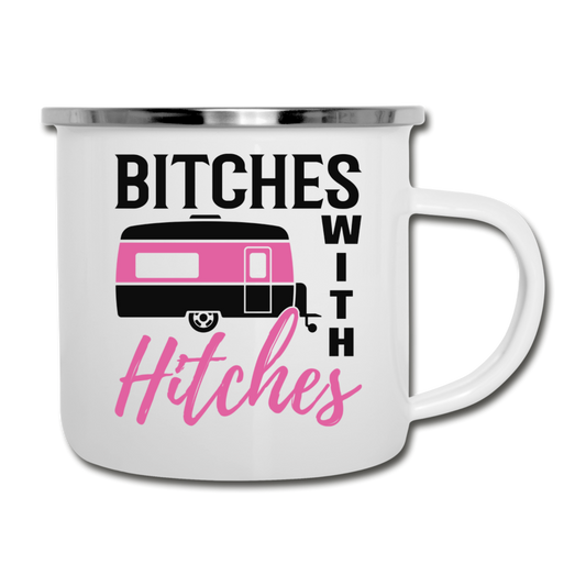 Bitches with Hitches Camping Mug - white