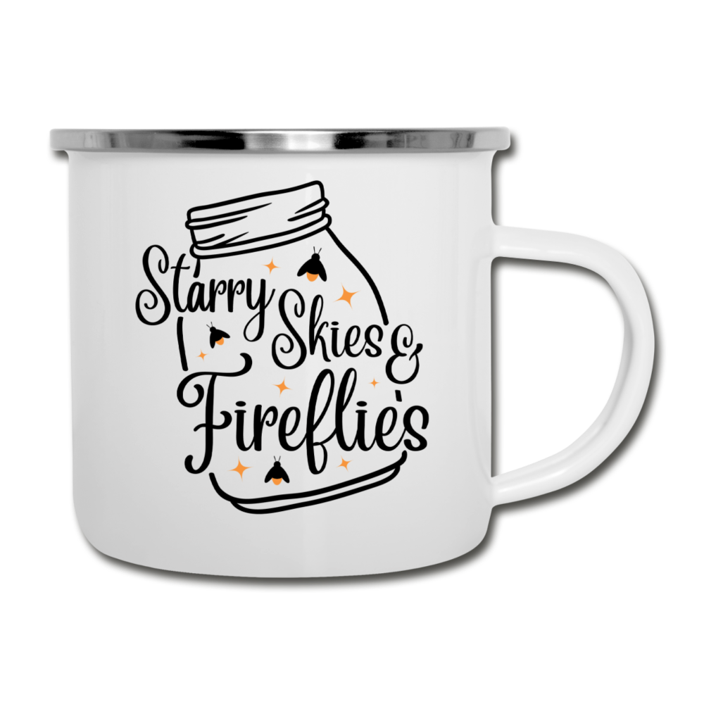 Starry Skies & Fireflies Camper Mug - white