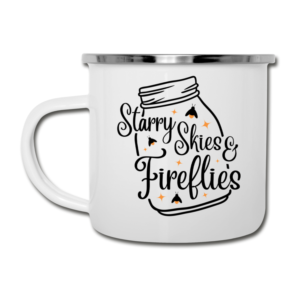 Starry Skies & Fireflies Camper Mug - white