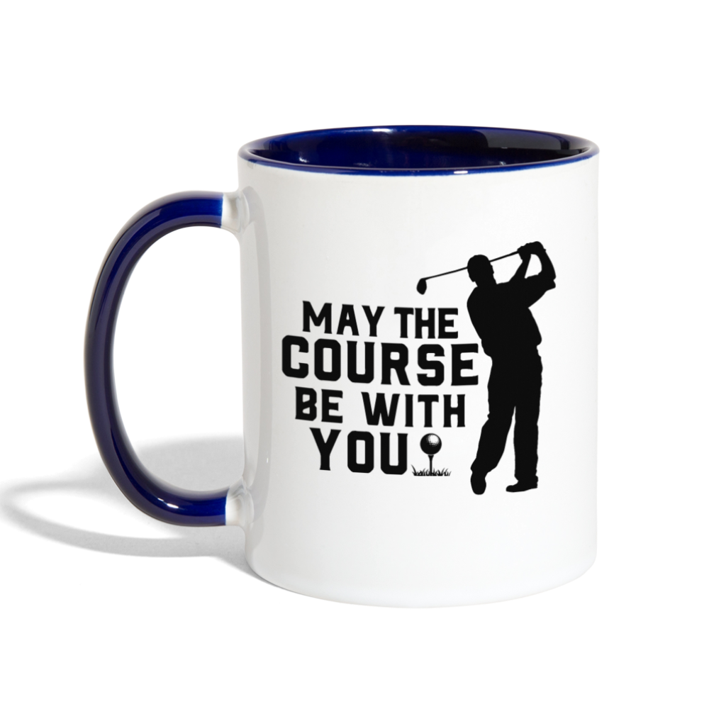 May the Course Be With You Contrast Coffee Mug - white/cobalt blue
