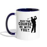 May the Course Be With You Contrast Coffee Mug - white/cobalt blue