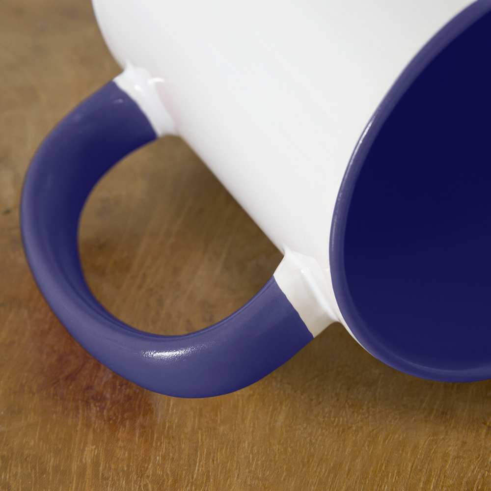 May the Course Be With You Contrast Coffee Mug - white/cobalt blue