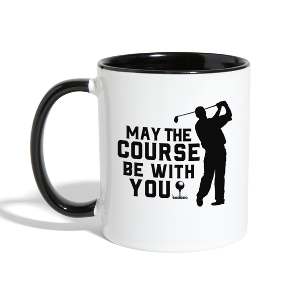 May the Course Be With You Contrast Coffee Mug - white/black