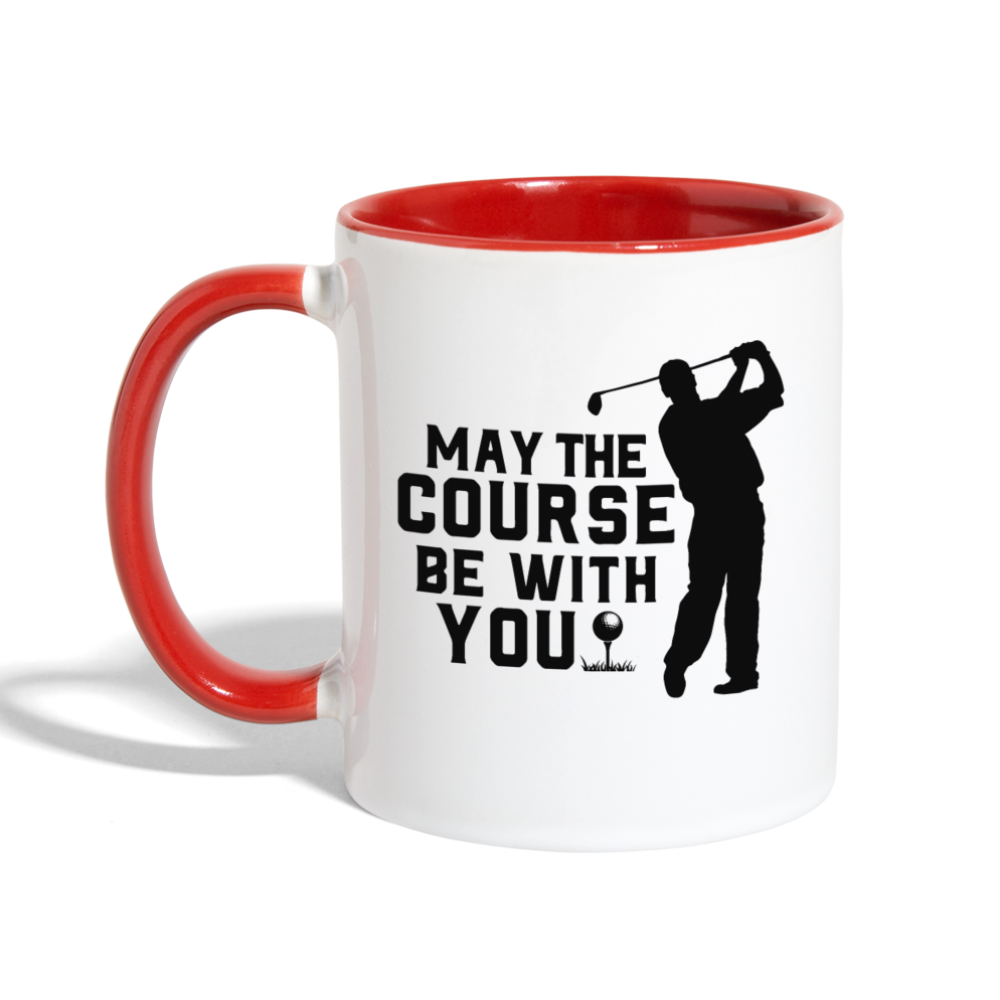 May the Course Be With You Contrast Coffee Mug - white/red