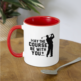 May the Course Be With You Contrast Coffee Mug - white/red