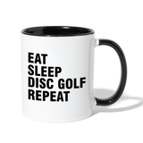 Eat Sleep Disc Golf Repeat Contrast Coffee Mug - white/black