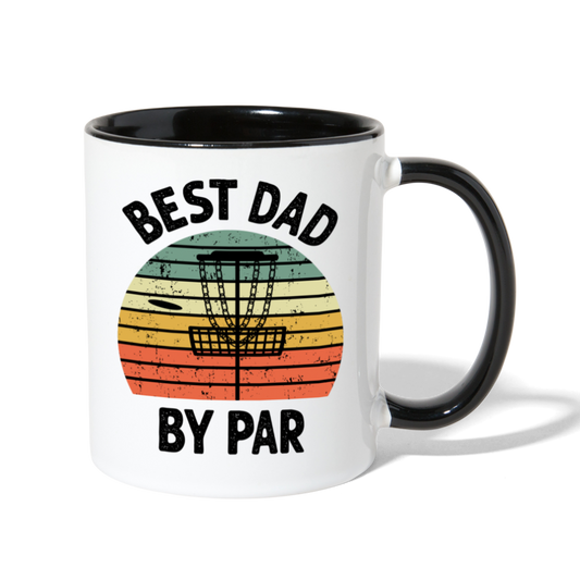 Best Dad By Par Disc Golf Contrast Coffee Mug - white/black