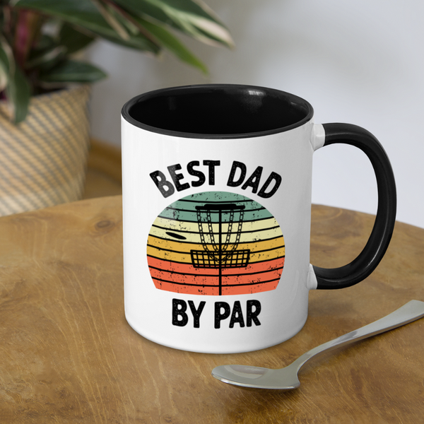 Best Dad By Par Disc Golf Contrast Coffee Mug - white/black