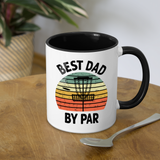 Best Dad By Par Disc Golf Contrast Coffee Mug - white/black