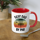 Best Dad By Par Disc Golf Contrast Coffee Mug - white/red