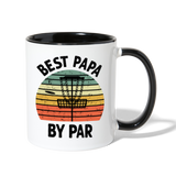 Best Papa By Par Disc Golf Contrast Coffee Mug - white/black