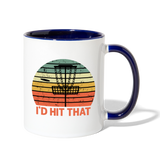 I'd Hit That Disc Golf Contrast Coffee Mug - white/cobalt blue