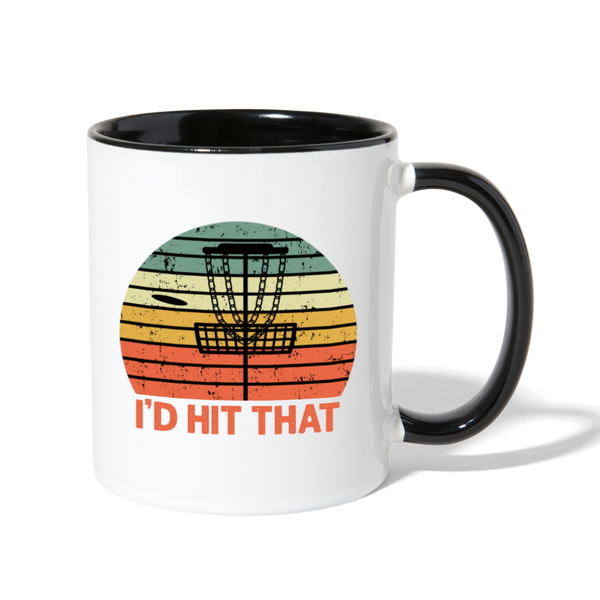 I'd Hit That Disc Golf Contrast Coffee Mug - white/black