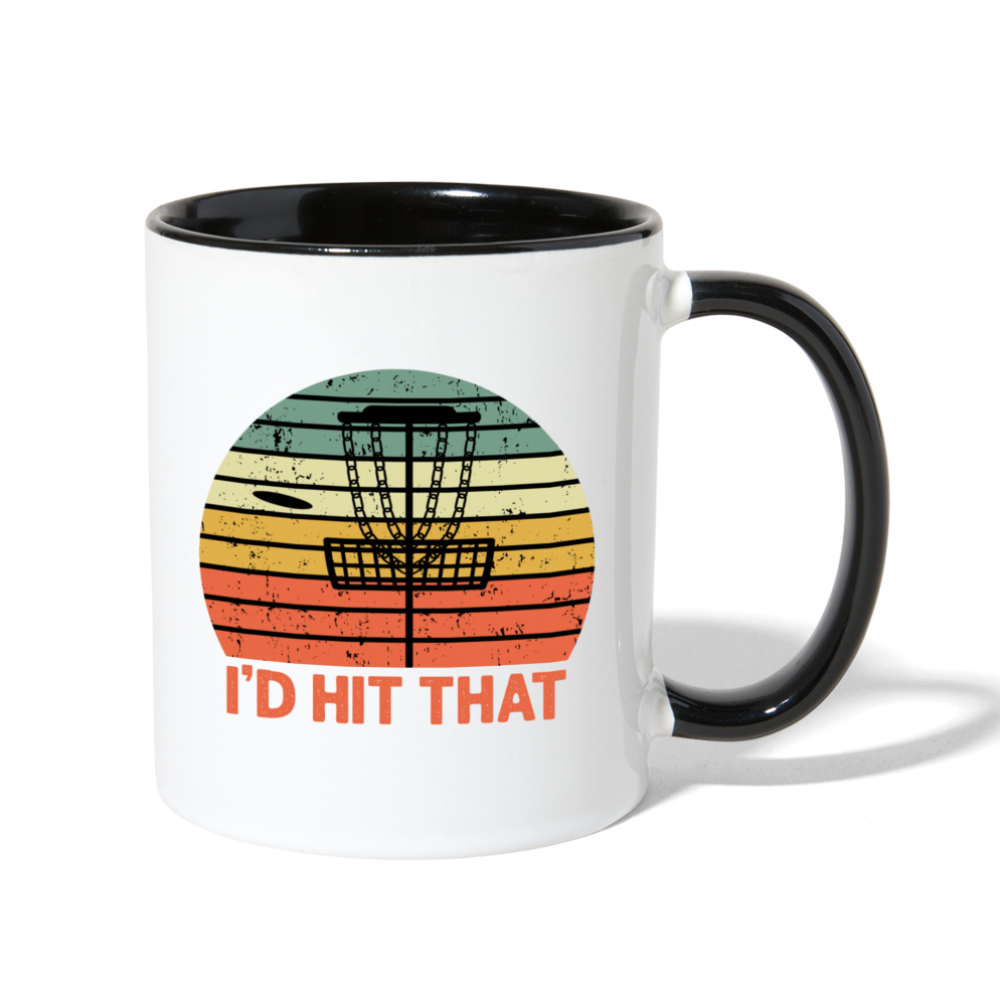 I'd Hit That Disc Golf Contrast Coffee Mug - white/black