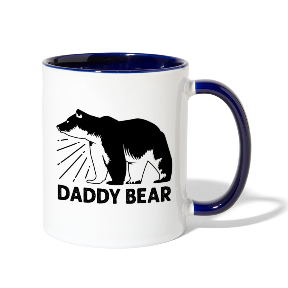 Daddy Bear 11oz Contrast Coffee Mug - white/cobalt blue