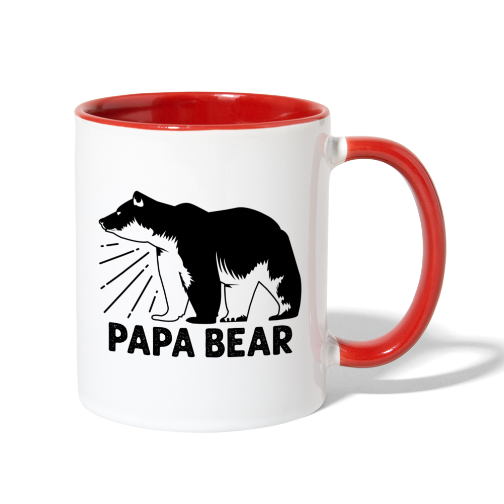 Papa Bear Contrast Coffee Mug - white/red