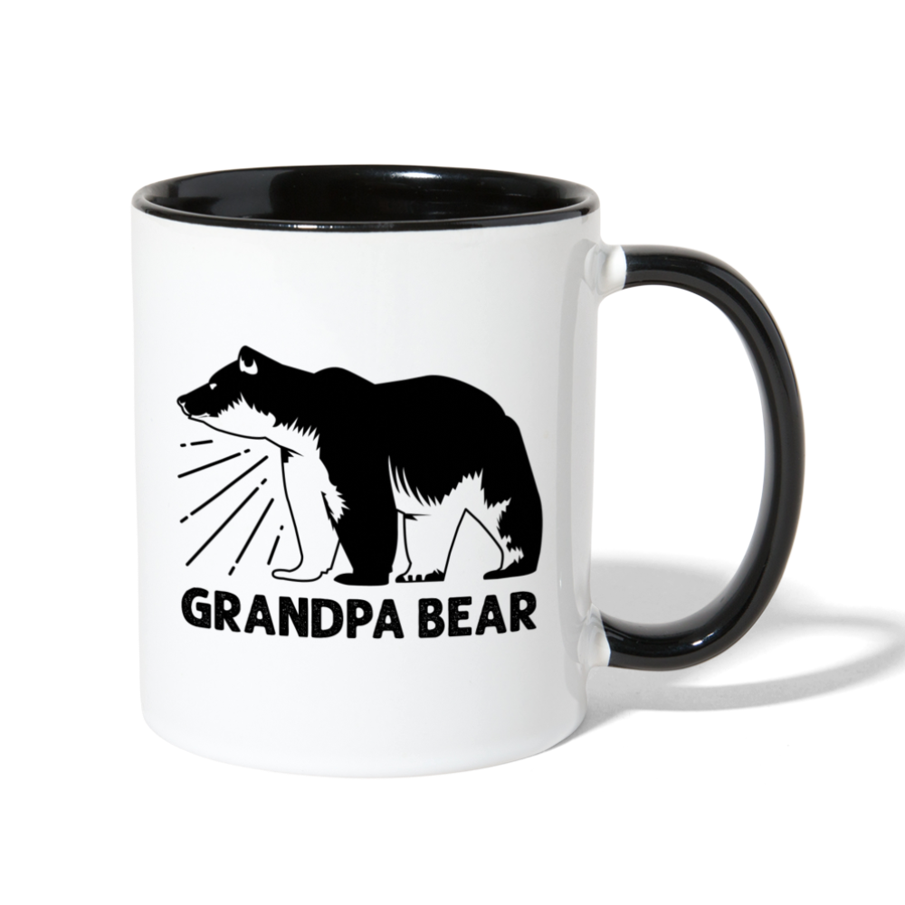 Grandpa Bear Contrast Coffee Mug - white/black