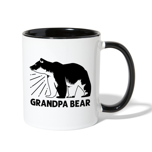 Grandpa Bear Contrast Coffee Mug - white/black