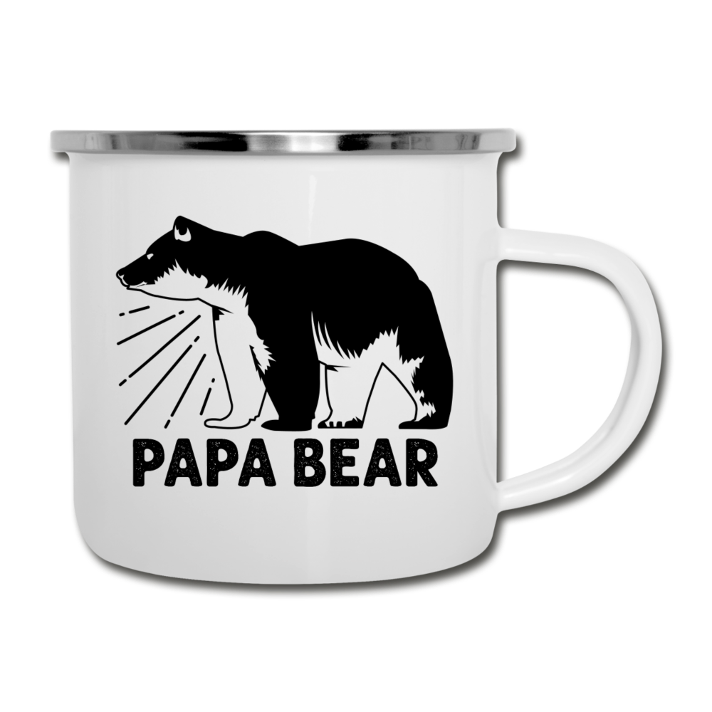 Papa Bear Camping Mug - white