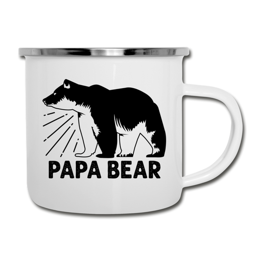 Papa Bear Camping Mug - white