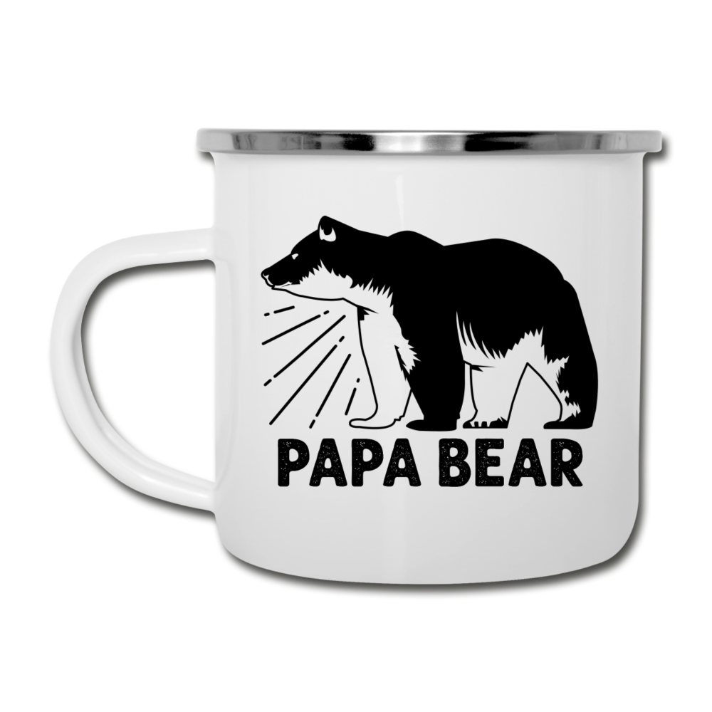 Papa Bear Camping Mug - white