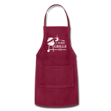 I Turn Grills On Adjustable Apron - burgundy