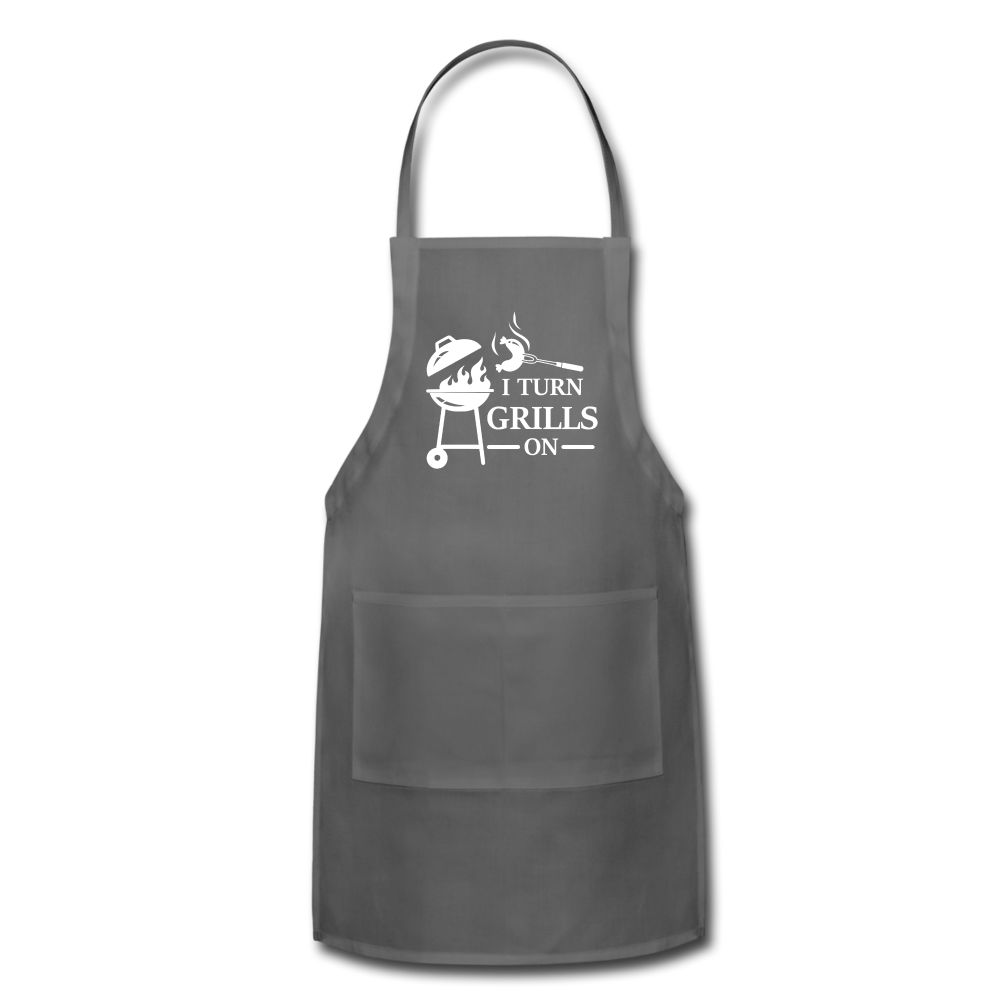 I Turn Grills On Adjustable Apron - charcoal